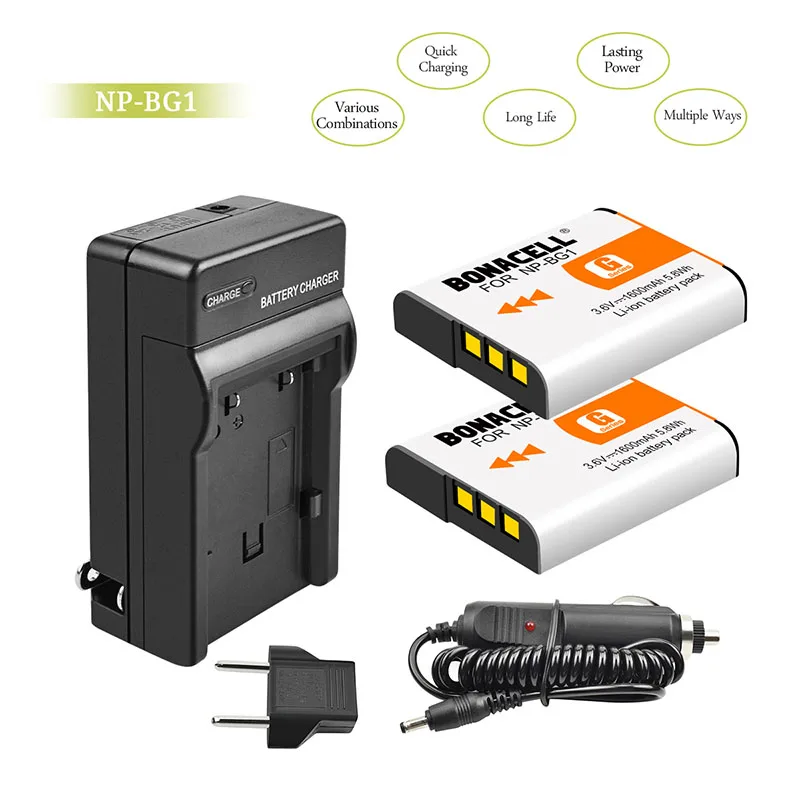 Bonacell 1600 мАч NP BG1 для Sony Аккумулятор Зарядное устройство DSC W/WX серии T100 T20 H3 H7 H9