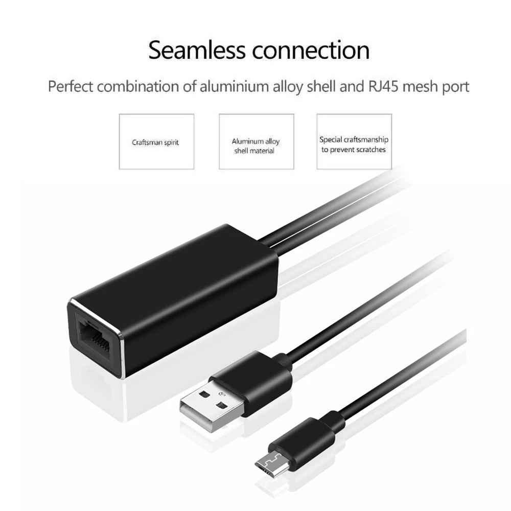 ТВ карта kebidumei HD 480 Мбит/с Micro USB 10/100 к RJ45 Ethernet адаптер|SmartTV-стики и тюнеры| |