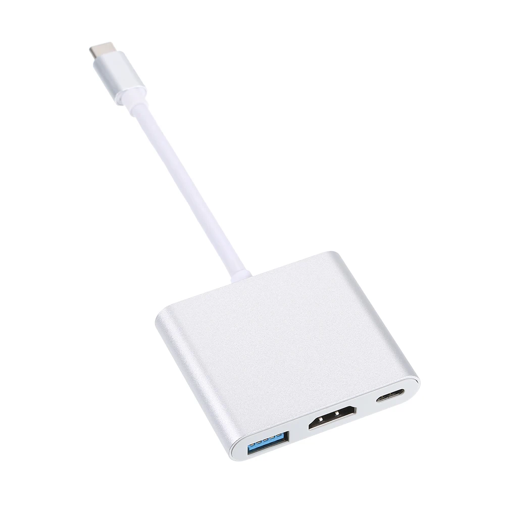 USB 3,1 Тип с разъемами типа C и USB 3,0/HD/Тип-C концентратор USB-C 3-в-1 адаптер ключ подставка с зарядным устройством для Macbook Pro, Dell XPS 13