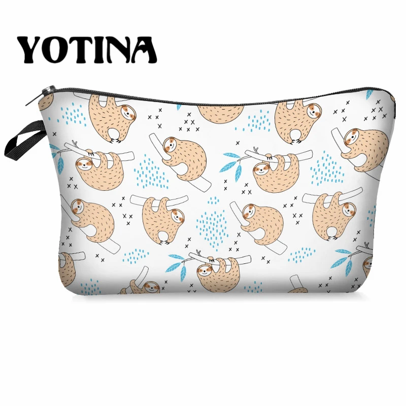 Yotina сумка для макияжа женская косметичка с разноцветным узором llama 3D печать neceser туалетный мешок путешествий Органайзер для макияжа - Цвет: bpd54832