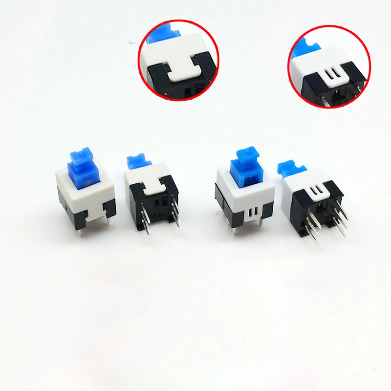 100pcs Self locking Switch 7 * 7 Key Double Row 6 Feet With Lock 7x7