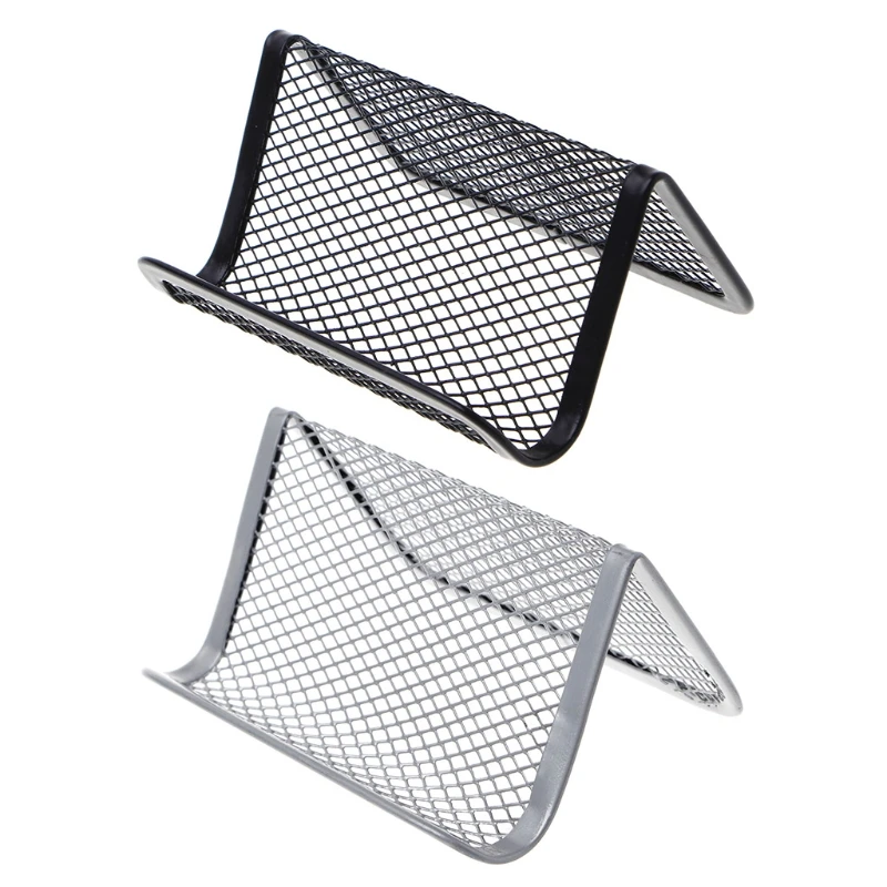 Creative Metal Mesh Business Card Holder For Desk personality Collection Storage School Office Supplies Stationery Holder