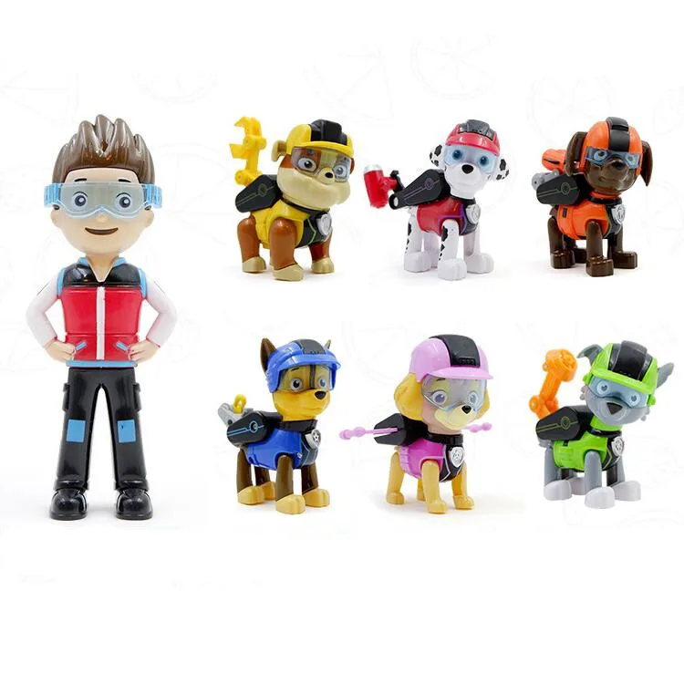 7pcs Paw Patrol игрушки набор собака мобильный спасательный большой автобус Щенячий патруль день рождения деформация детская игрушка рождественские подарки - Цвет: 7pcs