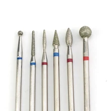 6 шт./компл. Нержавеющая сталь ногтей сверло набор фрезы Diamond фреза ногтей инструмент маникюр машина аксессуары