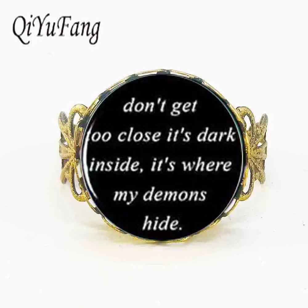 Qiyufang Black Dome кожаное кольцо цепи песни Цитата Музыка Ювелирные изделия демоны