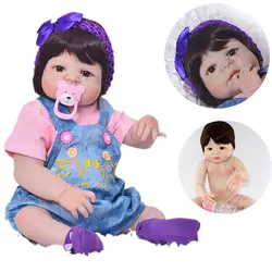 55 см полный корпус силиконовый реборн Детская кукла игрушка новорожденная девочка младенец кукла прекрасный подарок на день рождения