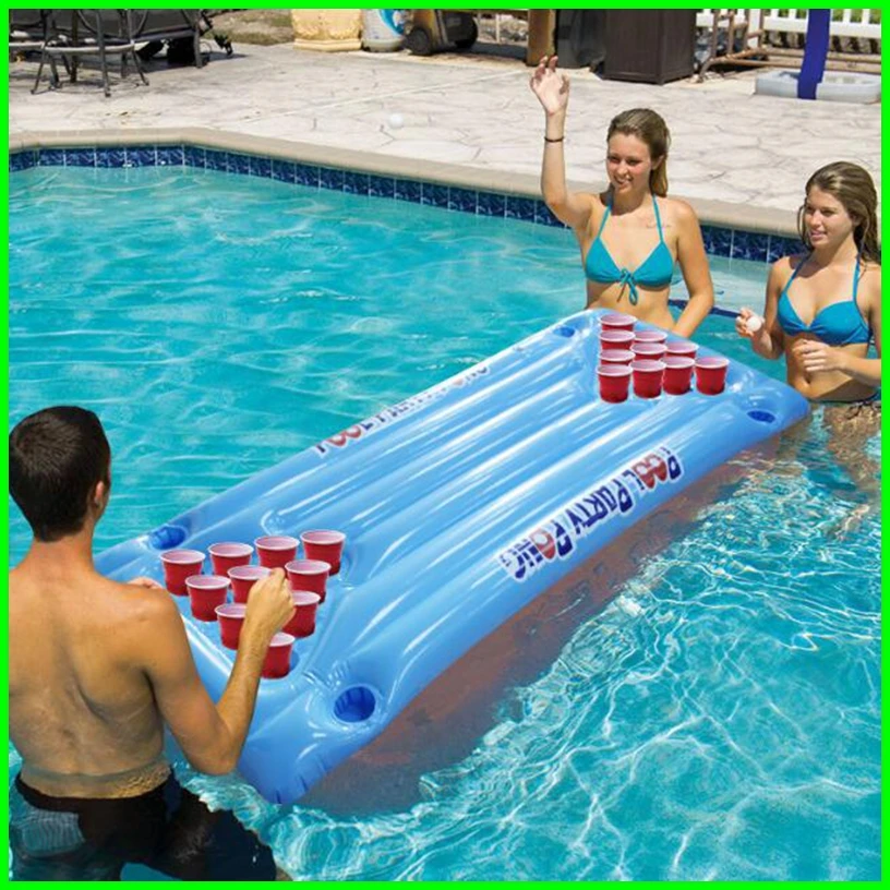 Aufblasbar Luftmatratze Bier Pong Tisch Getränkehalter Wasserbar Schwimmende Aufblasbar Luftmatratze Bier Pong Tisch Getränkehalter Wasserbar Schwimmende