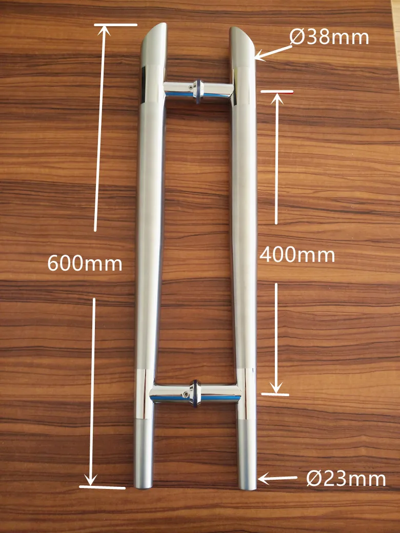 Высокое качество диаметр 38*600 мм расстояние между отверстиями 400 мм переменный диаметр SUS 304 нержавеющая сталь матовая дверная ручка
