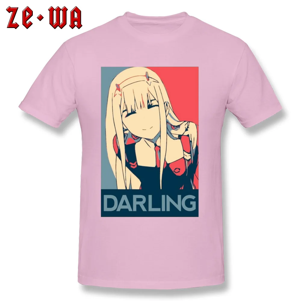 Fashionable Mens Fashion Casual Tops Tees Round Collar Summer/Autumn 100% Cotton T Shirt Party Short Sleeve Top T-shirts Darling In The Franxx Zero Two 6940 pink