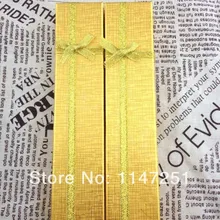 Стильная шкатулка для украшений! 24 шт./лот Золотая бумага футляр для колье 20x4x2 см Подарочная коробка для браслета Сандалеты с перепонкой на лодыжке витрина упаковочная коробка