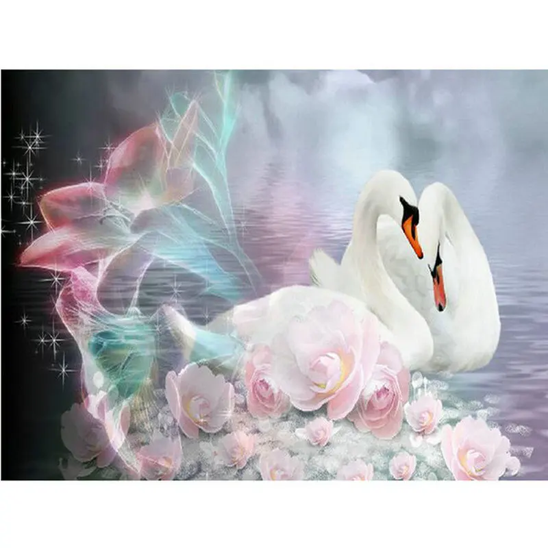 

5D Diamond Embroidery Sale Swans Animal Full Square Diamond Painting Cross Stitch Kit Diamond Mosaic Crystal dieren