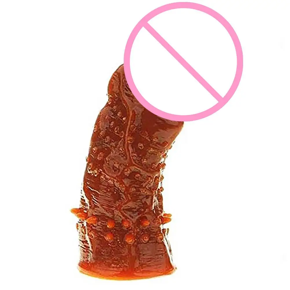 Silicone Reusable Male Enlarger Time Delay Spike Condom Penis Extension Sleeve Cock Ring Erotic Sex Toy | Красота и здоровье