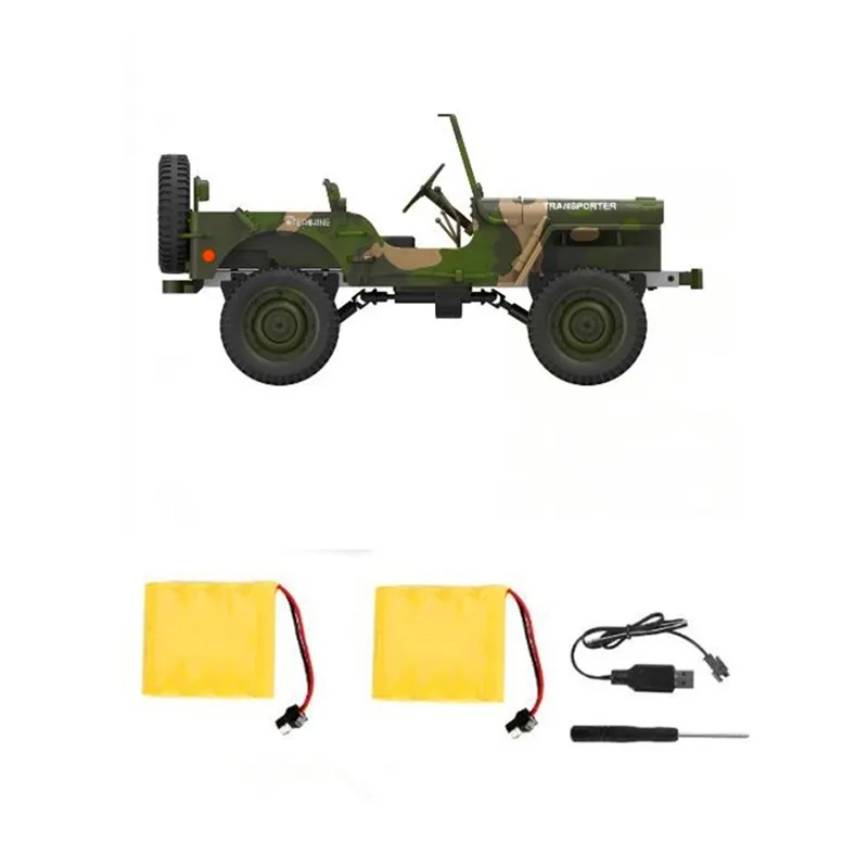 Eachine EC01 2,4G 1/10 4WD RC альпинистский автомобиль джедай транспортер камуфляж военный грузовик RTR RC модель внедорожника игрушки - Цвет: With Two Battery
