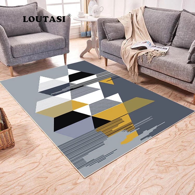 

LOUTASI Modern Geometric alfombra for Living Room Parlor Absorbent Anti-slip Area Rugs Home Decorative Floor Carpets for Bedroom