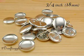 

50 sets of cover buttons 3/4 inch (18mm) Size 30 Self cover buttons Wire back
