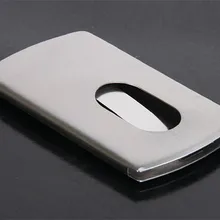 100 шт Vogue большой палец выскальзывает из нержавеющей стали карманный Бизнес ID держатель кредитной карты Чехол для мужчин