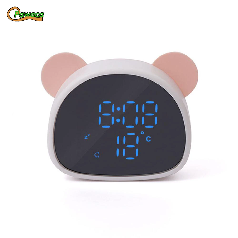 

Electronic Digital LED Alarm Clock Creative Cartoon Panda Mirror Clock Snooze Voice Recording Home Decor For Children's Gift