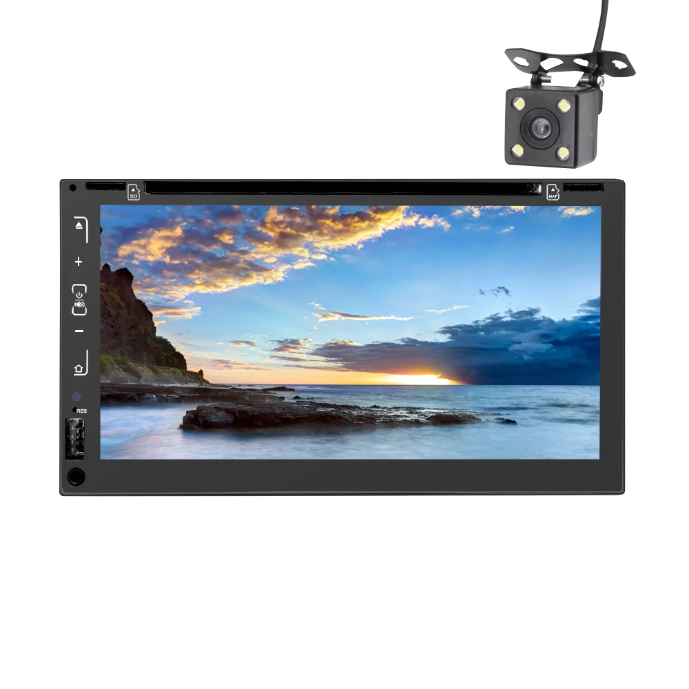 Universal 2 Din Car video/mutimedia Player GPS Navigation Android 6.0 Stereo autoradio rearview camera Touch Screen TV PLAY WIFI |