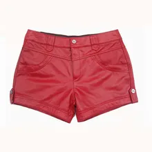 Для женщин сексуальные мини-Шорты для женщин из мягкой кожи овчины Шорты для женщин Для женщин Высокая Талия Короткие красные, черные