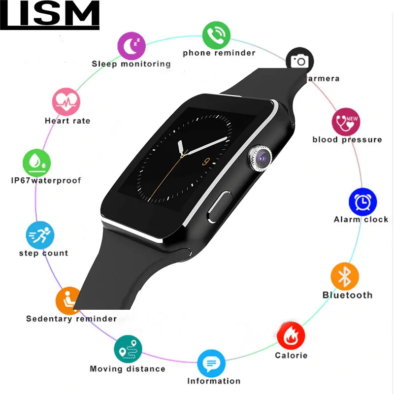 

New Arrival X6 Smart Watch with Camera Touch Screen Support SIM TF Card Bluetooth Smartwatch Relog Inteligente for Apple Hombre