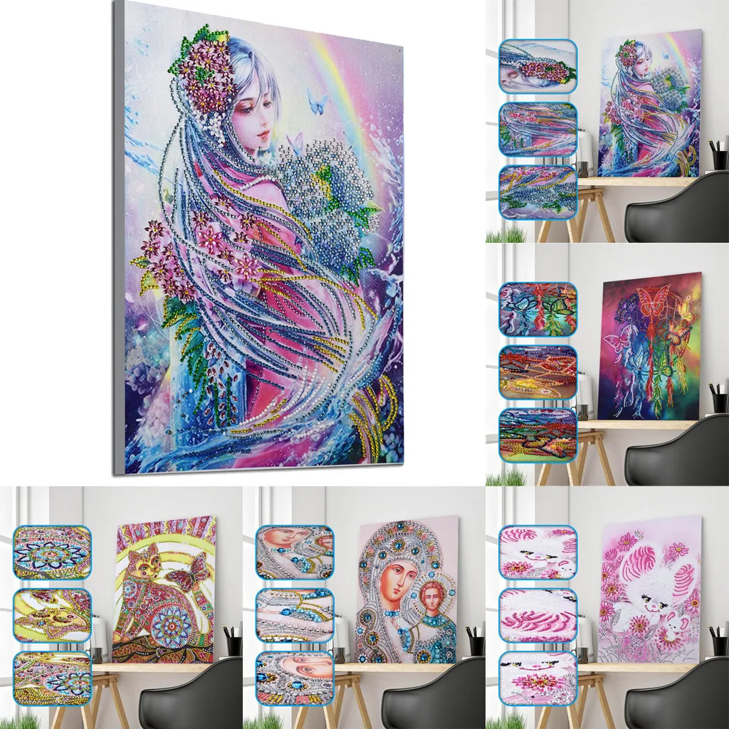 

For Home 5D Diamond Painting Full Drill Square pecial Shaped Diamond Painting DIY 5D Partial Drill Cross Stitch Kits Crystal R