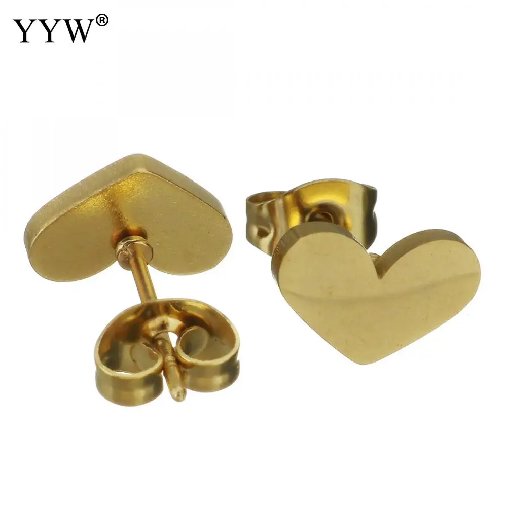 

YYW Stainless Steel Stud Earrings Heart For Woman Customize Initial Cursive Nameplate Stud Earring Gift For Best Friend Girls