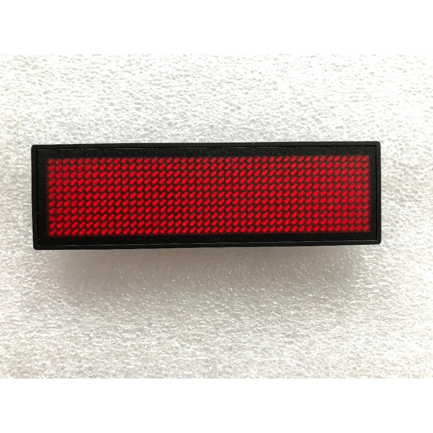 

HD-NT44 Red Color Scrolling Message Led Name Badge 44x11 Pixel Single Color USB Rechargeable Led Name Tag For chest card Label