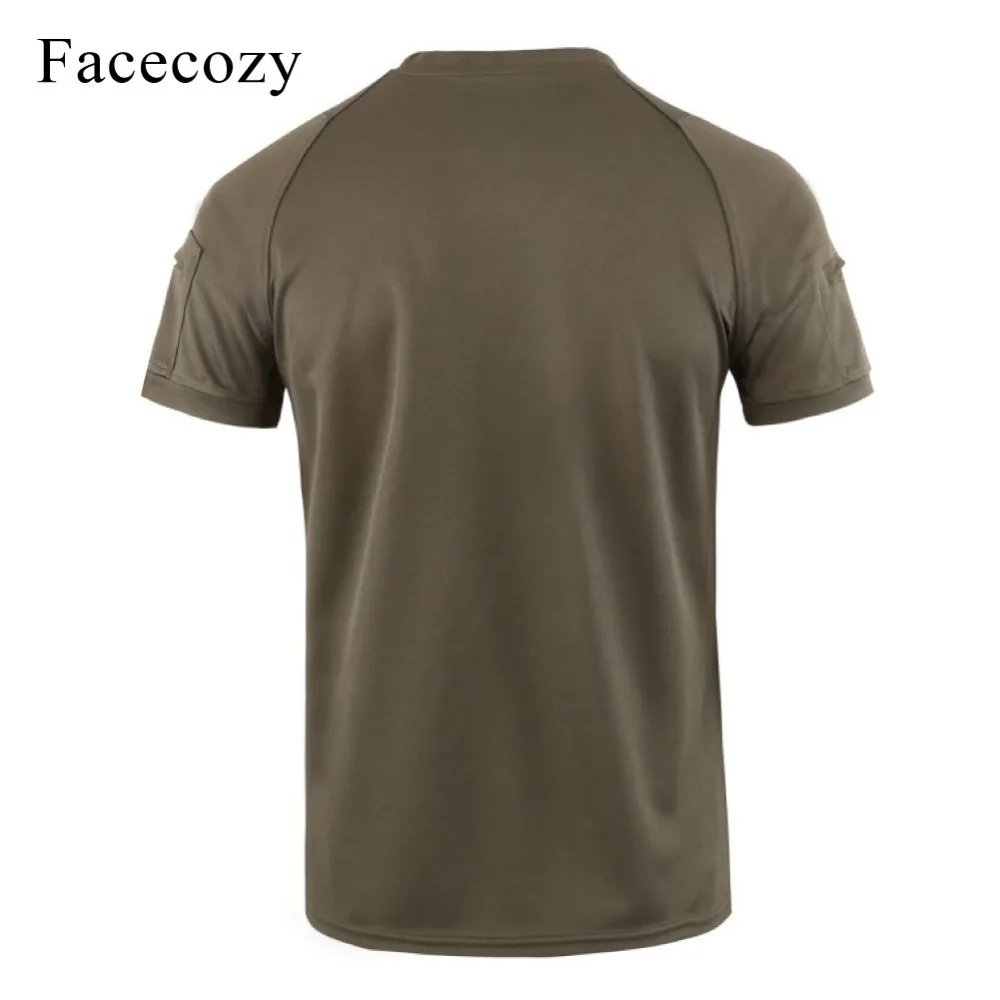 Мужская тактическая футболка с коротким рукавом Facecozy дышащая полиэфирная