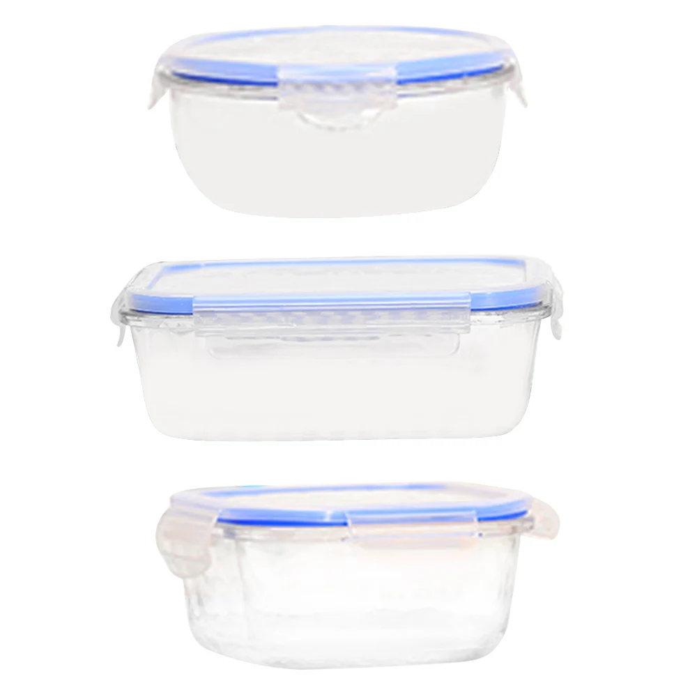 1 шт. стеклянный Ланч-бокс для микроволновой печи с подогревом Холодильный запаянный герметичный контейнер для еды прозрачный боросиликатный пищевой bento box