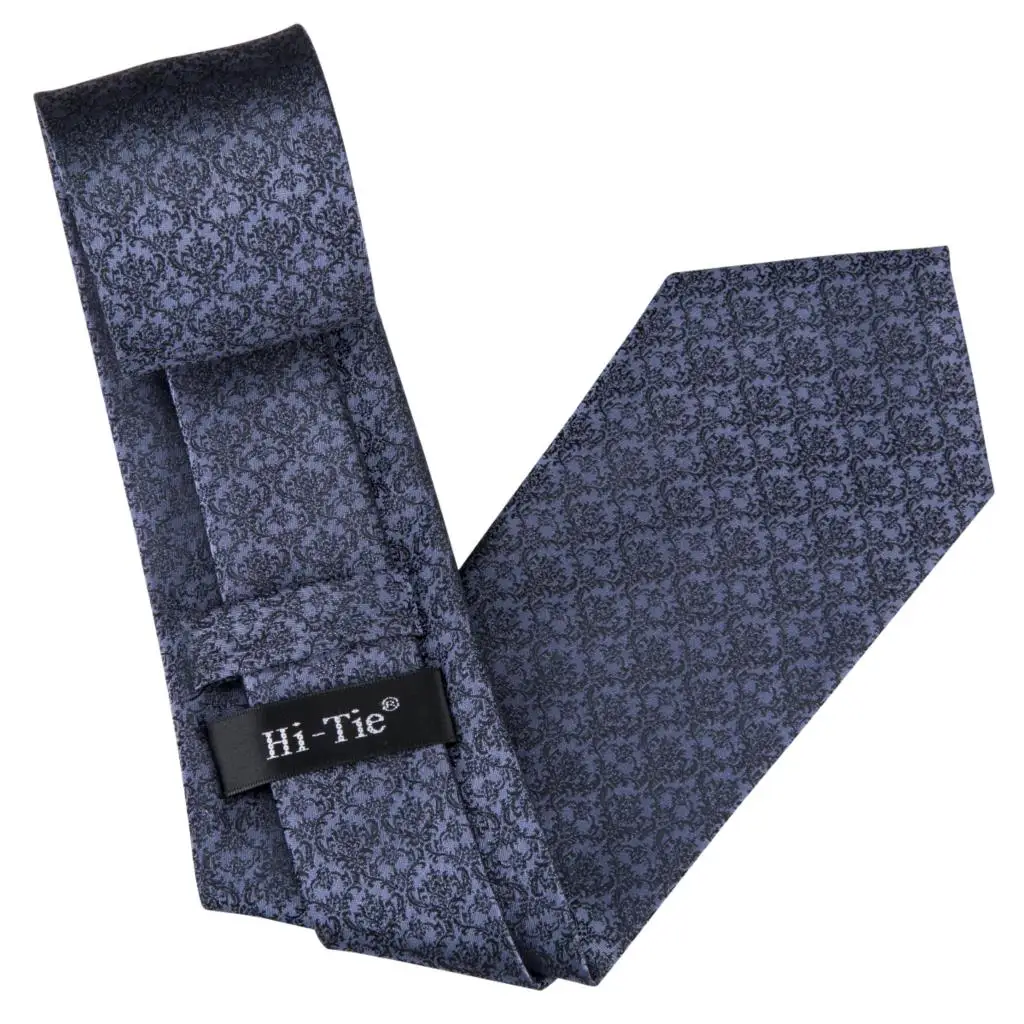Hi Tie 2019 Новое поступление мужские галстуки с цветочным рисунком черный шелковый