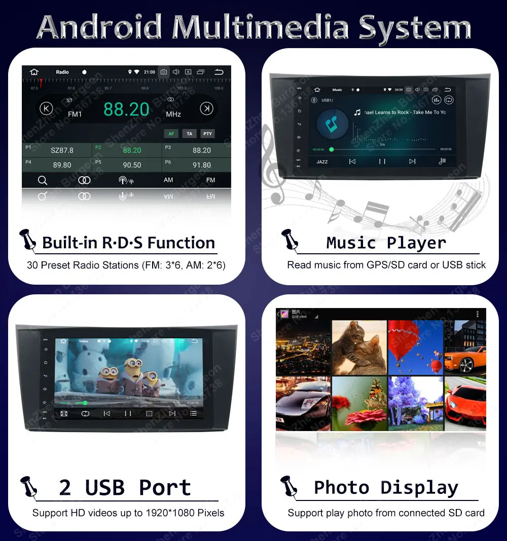 Excellent Octa Core Android 8.0/Quad Core Android 8.1 For Mercedes Benz W211 W463 W219 W209 E200 E220 E240 E270 E280 E320 E350 E400 E420 5 Excellent Octa Core Android 8.0/Quad Core Android 8.1 For Mercedes Benz W211 W463 W219 W209 E200 E220 E240 E270 E280 E320 E350 E400 E420 5