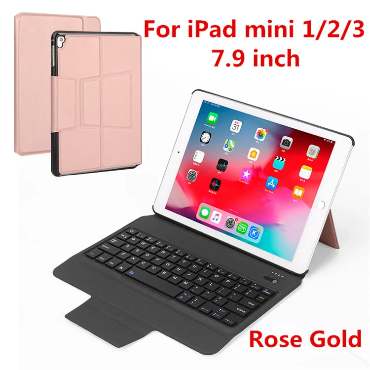 Kemile ультра тонкий чехол-клавиатура для iPad 9,7 / Pro 9,7 Air 9,7 для mini 5 7,9 дюймов для iPad Air 3 10,5 Pro 11 12,9 чехол - Цвет: mini-123-3rosegold