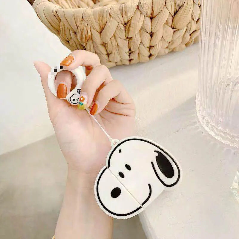 Case for AirPods Cute Cartoon Earphone Cases for Apple Airpods2 Accessories Protect Cover with Finger Ring Strap Unique Charlie