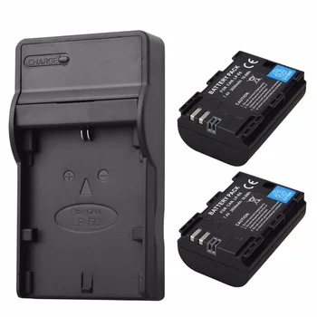 

2X 7.4V 2650mAh Replacement Batteria LPE6 Camera Battery with Charger For Canon EOS 5DS R 5D Mark II Mark III 60D 60Da 70D DSLR