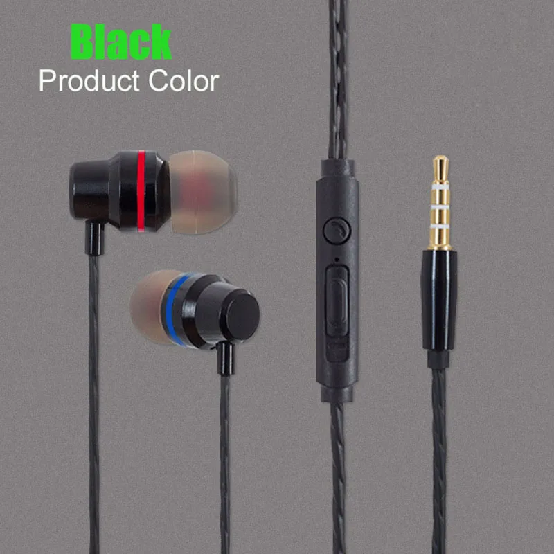 Super Bass Stereo Metal Earphone 3 5mm Jack Headset Headphone with Mic Music Earphone for ZTE
