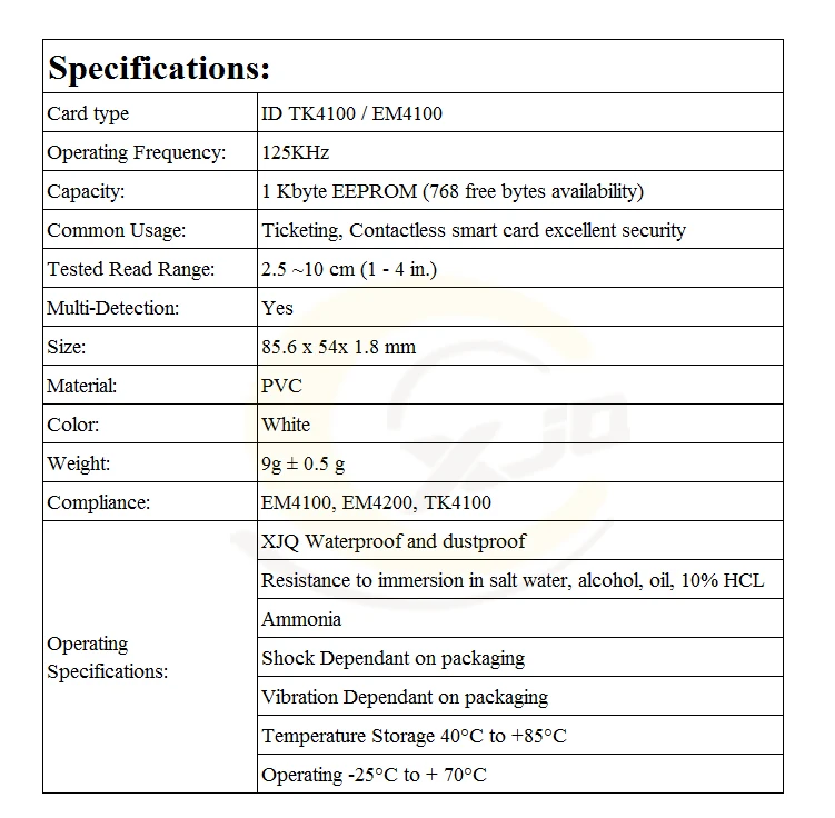 Xjq RFID Карточки плотные 125 кГц TK4100 смарт-карта дверная доступа Управление идентификатор системы rfid-карта из ПВХ с сменных маркеров UID серийный номер