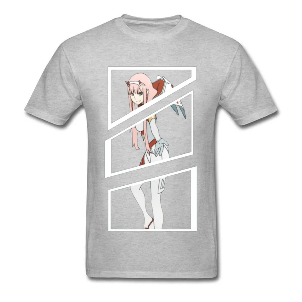 Slim Fit Zero Two Broken Tiles 6909 Geek T-Shirt Round Neck All Cotton Male Tops Shirts Short Sleeve NEW YEAR DAY Geek Tees Zero Two Broken Tiles 6909 grey