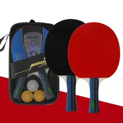 Профессиональные ракетки для настольного тенниса из углеродного волокна, резиновые с двойными прыщами для лица, ракетки для понга с сумкой