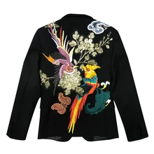 Блейзеры один Западный костюм с вышивкой дизайнерский мужской костюм саморазвитие тренд блейзеры с вышивками Masculino высокого качества