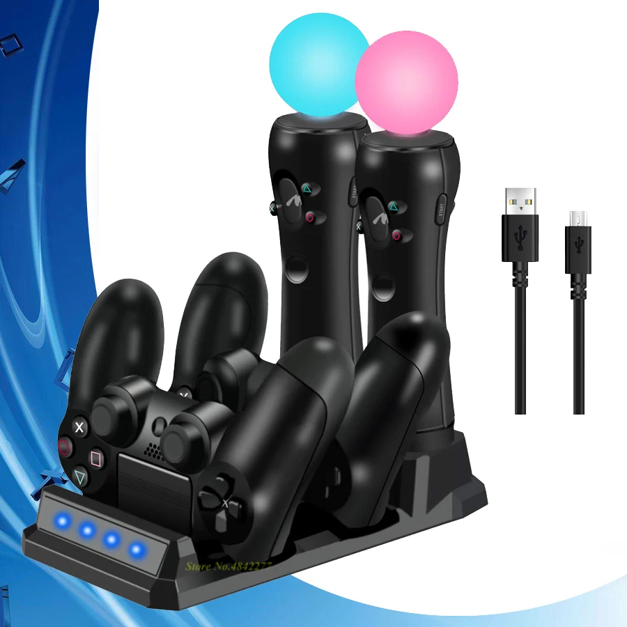 PS 4 Slim Pro PS Move Джойстик контроллер зарядное устройство зарядная док-станция игровая станция 4 игры PSVR Move PS4 аксессуары