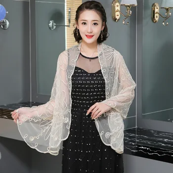 

BLINGSTORY Batwing Jacket Women 1920s Shawl Wraps Sequin Beaded Evening Cape Flapper Embroidery Cover Up
