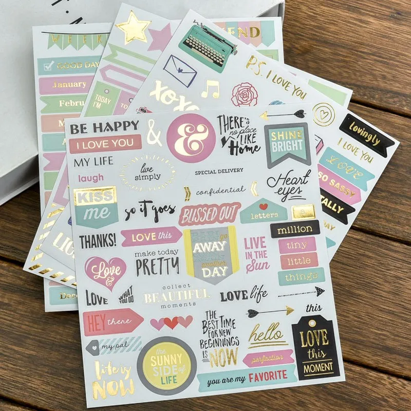 

Creative Photo Decoration Self-adhesive Stickers for Scrapbooking Happy Planner/Card Making/Journaling Project