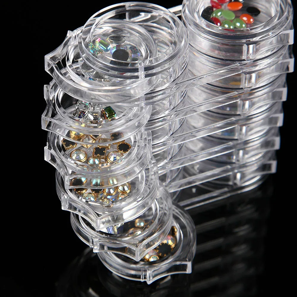 

Women's Fashion nail art 12x Plastic Storage Bottle Plastic Empty Box Case Pot For Nail Art Rhinestone Hot Sale3J12
