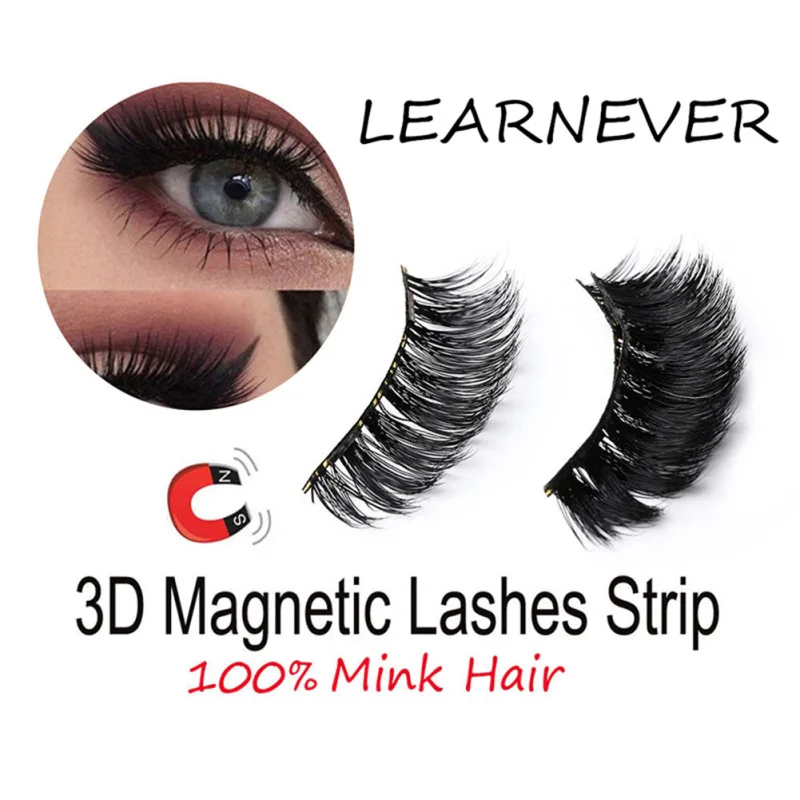 4pcs Pair Magnetic Magnet Eyelashes Eye Makeup Kit Thick Good Quality 3d Mink Magnetic False Eyelashes