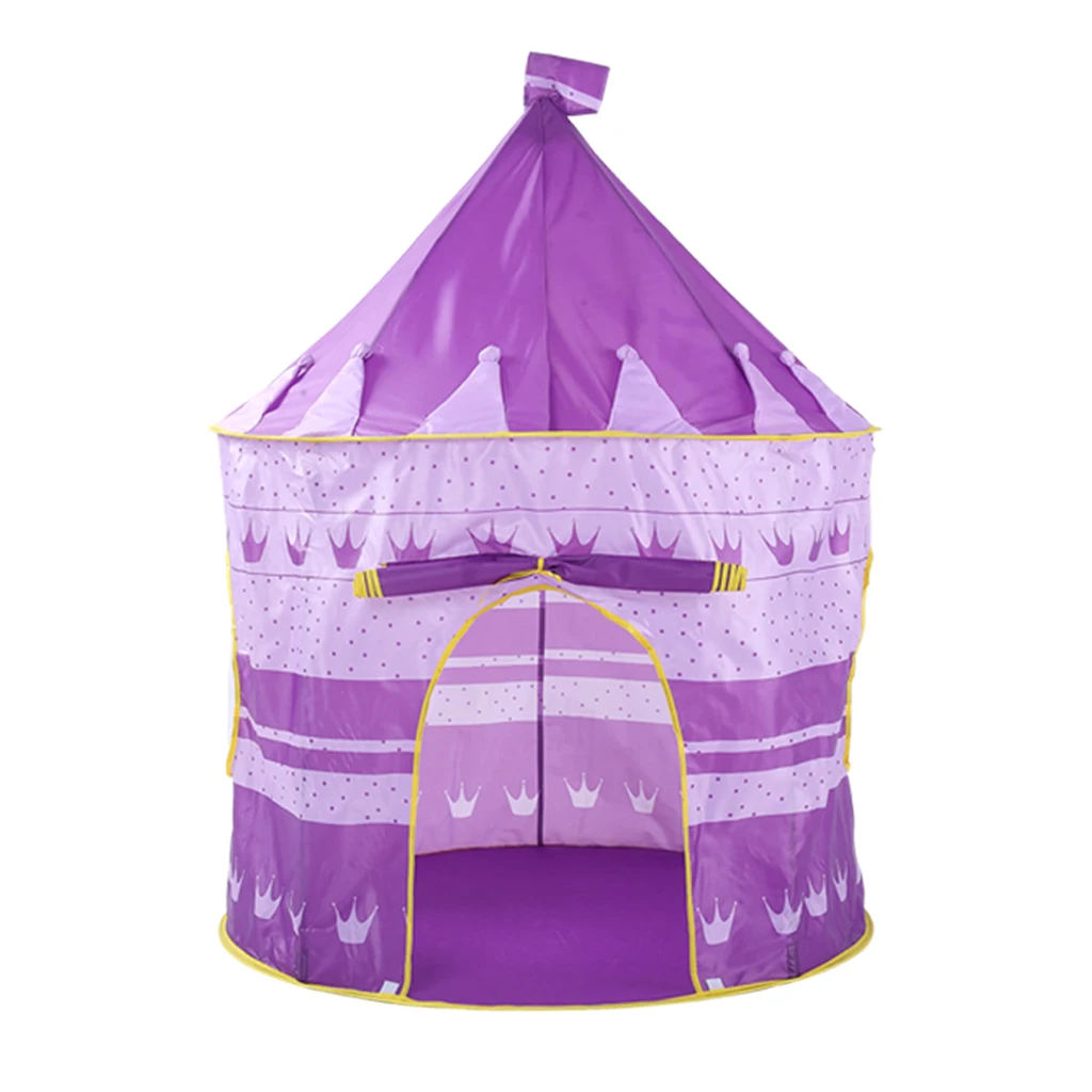 Foldable Kids Girl Purple Castle Play House Indoor Outdoor Pop Up Tent Toy