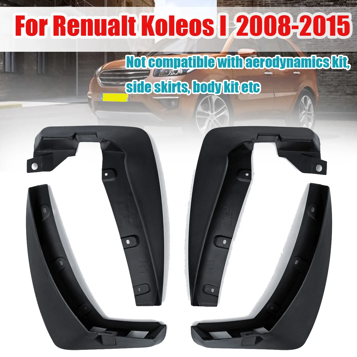 

4pcs Car Front Rear Fender Flares for Renault Koleos 1 2008-2015 Splash Guards Mud Flaps Mudguards Mudflaps