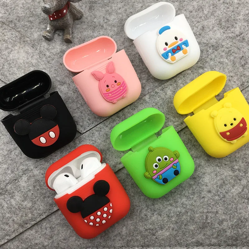 

Cartoon Soft Silicone Case For Airpods Shockproof Earphone Protective Cover Waterproof for iPhone 7 8 Headset Accessories