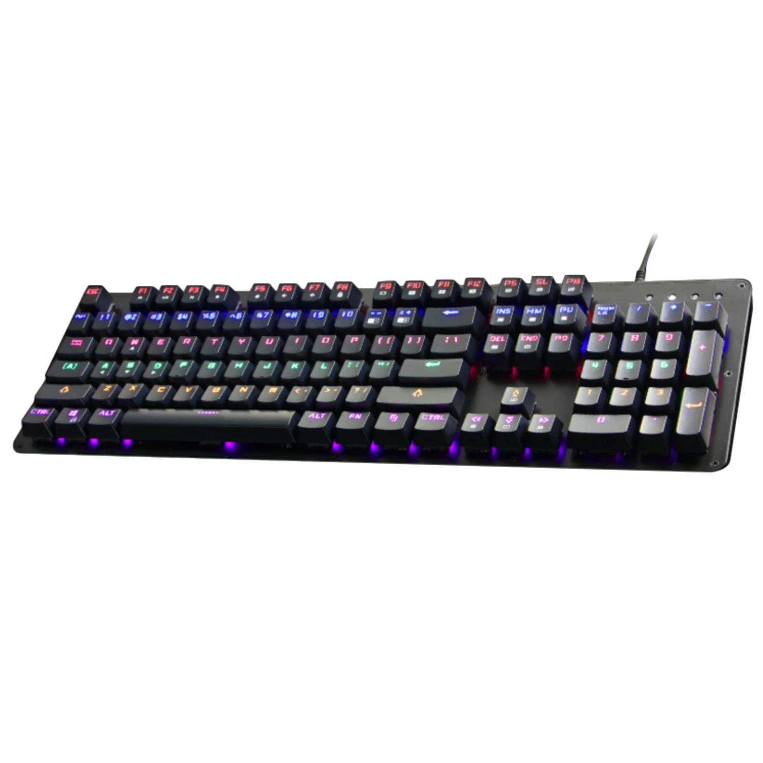  Elisona Mechanical 104 Key USB Wired Rainbow Backlit Waterproof Blue Switch Gaming Keyboard Compute