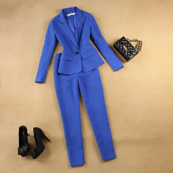 

Spring fashion blazer suits Female career suit jacket and Pants women Slim business suits formal office work blazers 022805