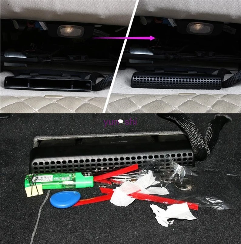 2 pcs ABS Car Seat Air Outlet Decoration Vent Trim Strip Cover Car-styling For Mercedes Benz GLC C E Class W205 W213 C200  .etc
